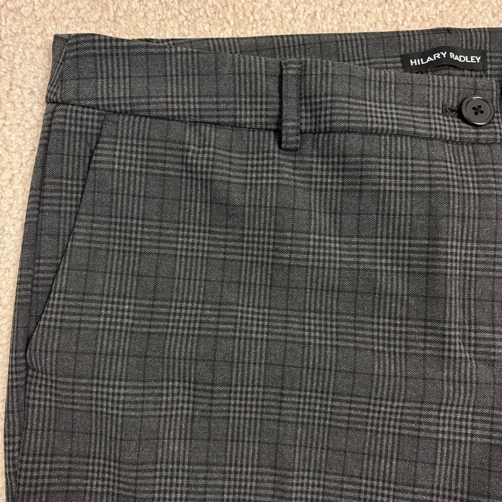 Hilary Radley Grey Plaid High Waist Straight Dress Pants 16 X 30 NWOT - Picture 7 of 12